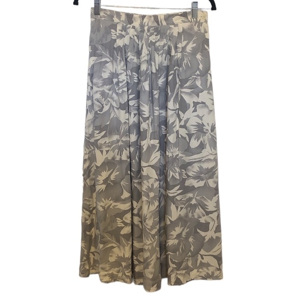 VINTAGE THE VILLAGER Maxi Skirt Women's Size 10 Beige Gray Floral Print - Picture 7 of 7